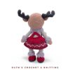 Crochet Reindeer Girl - Handmade Amigurumi Christmas Ornament (11” / 28 cm) - Image 12