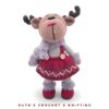 Crochet Reindeer Girl - Handmade Amigurumi Christmas Ornament (11” / 28 cm) - Image 8