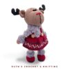 Crochet Reindeer Girl - Handmade Amigurumi Christmas Ornament (11” / 28 cm) - Image 9