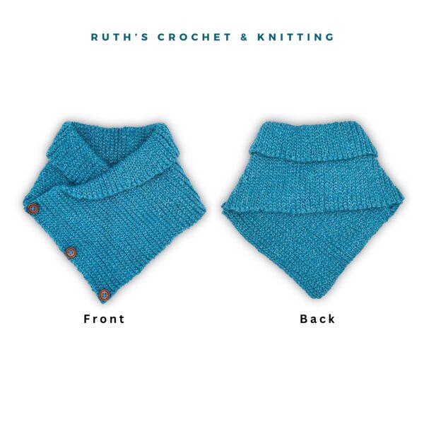 Bufanda Cuello Boho Tejida a Crochet – Calentador de Cuello Azul Cielo Aqua para Hombres y Mujeres – Accesorio Acogedor de Invierno – Regalo Ideal - Imagen 4