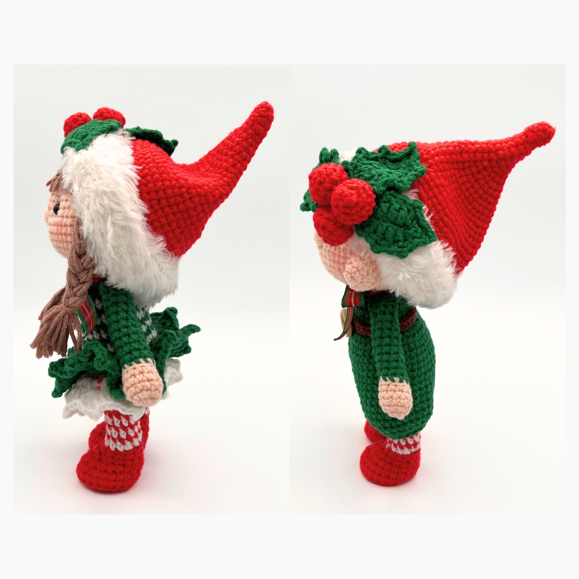 Crochet Christmas Little Elf Doll – 8.5 in / 22 cm – Pair or Individual Boy & Girl – Cotton Blend – Handmade Christmas Decor - Image 20