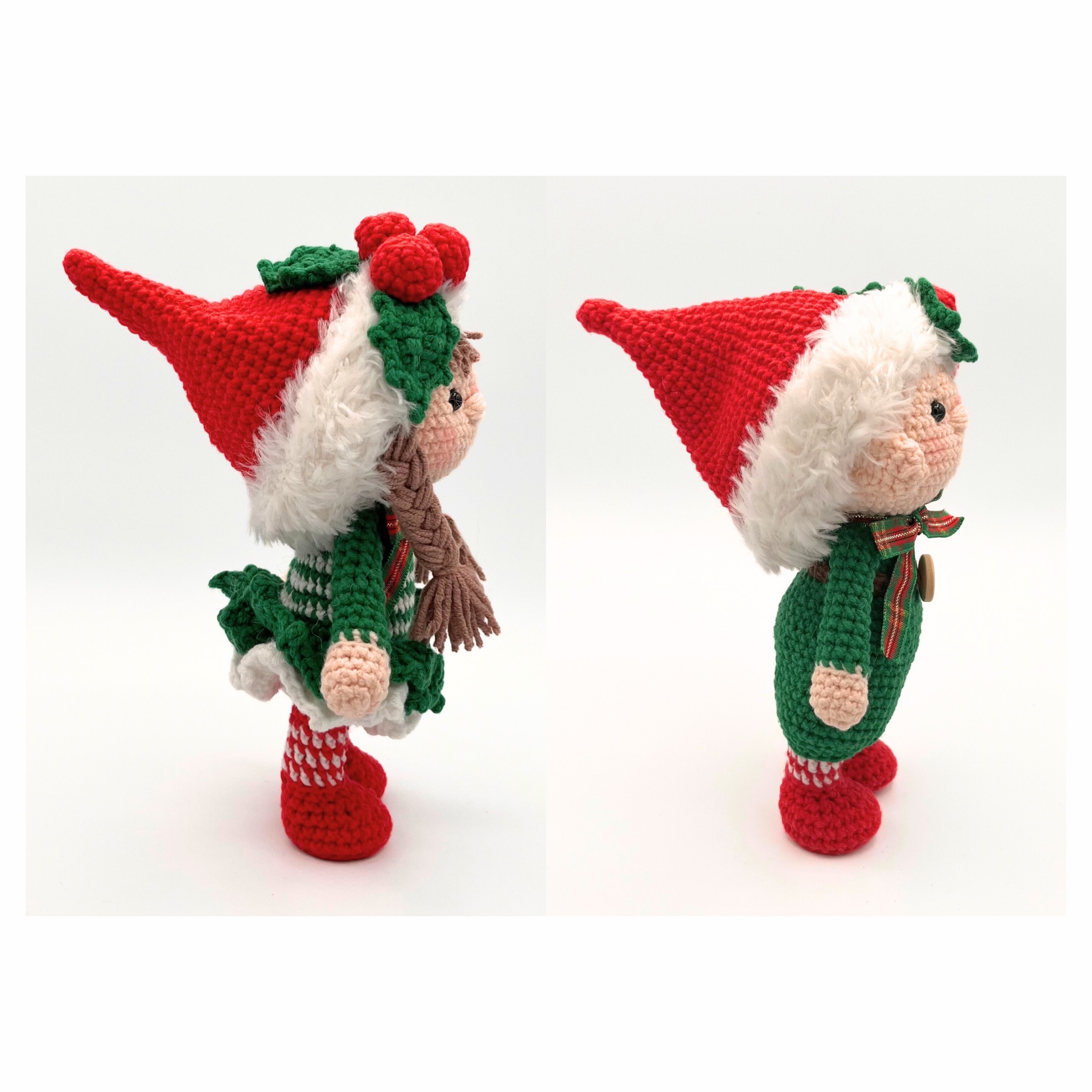 Crochet Christmas Little Elf Doll – 8.5 in / 22 cm – Pair or Individual Boy & Girl – Cotton Blend – Handmade Christmas Decor - Image 17