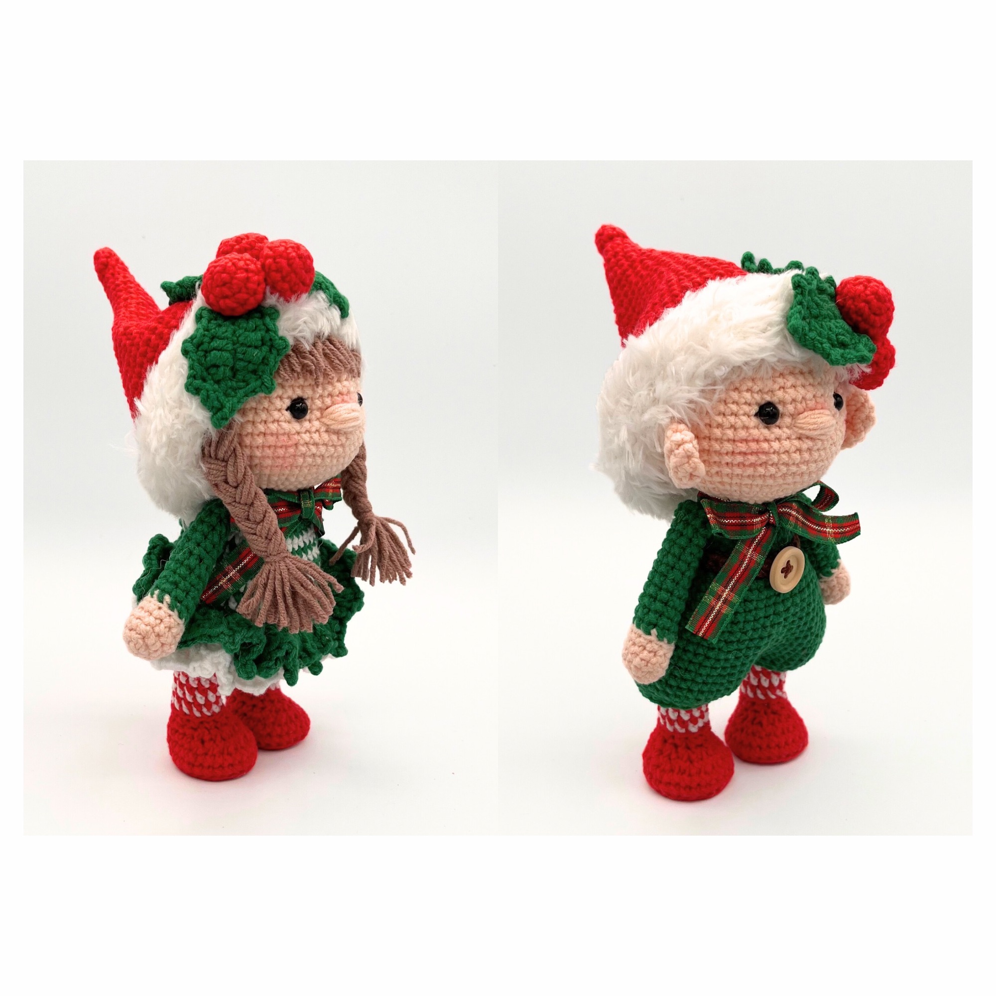 Crochet Christmas Little Elf Doll – 8.5 in / 22 cm – Pair or Individual Boy & Girl – Cotton Blend – Handmade Christmas Decor - Image 16