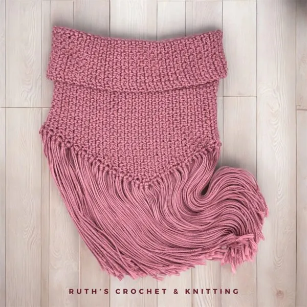 Fringe Boho Crochet Cowl Scarf for Women - Image 8