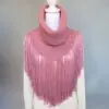 Fringe Boho Crochet Cowl Scarf for Women