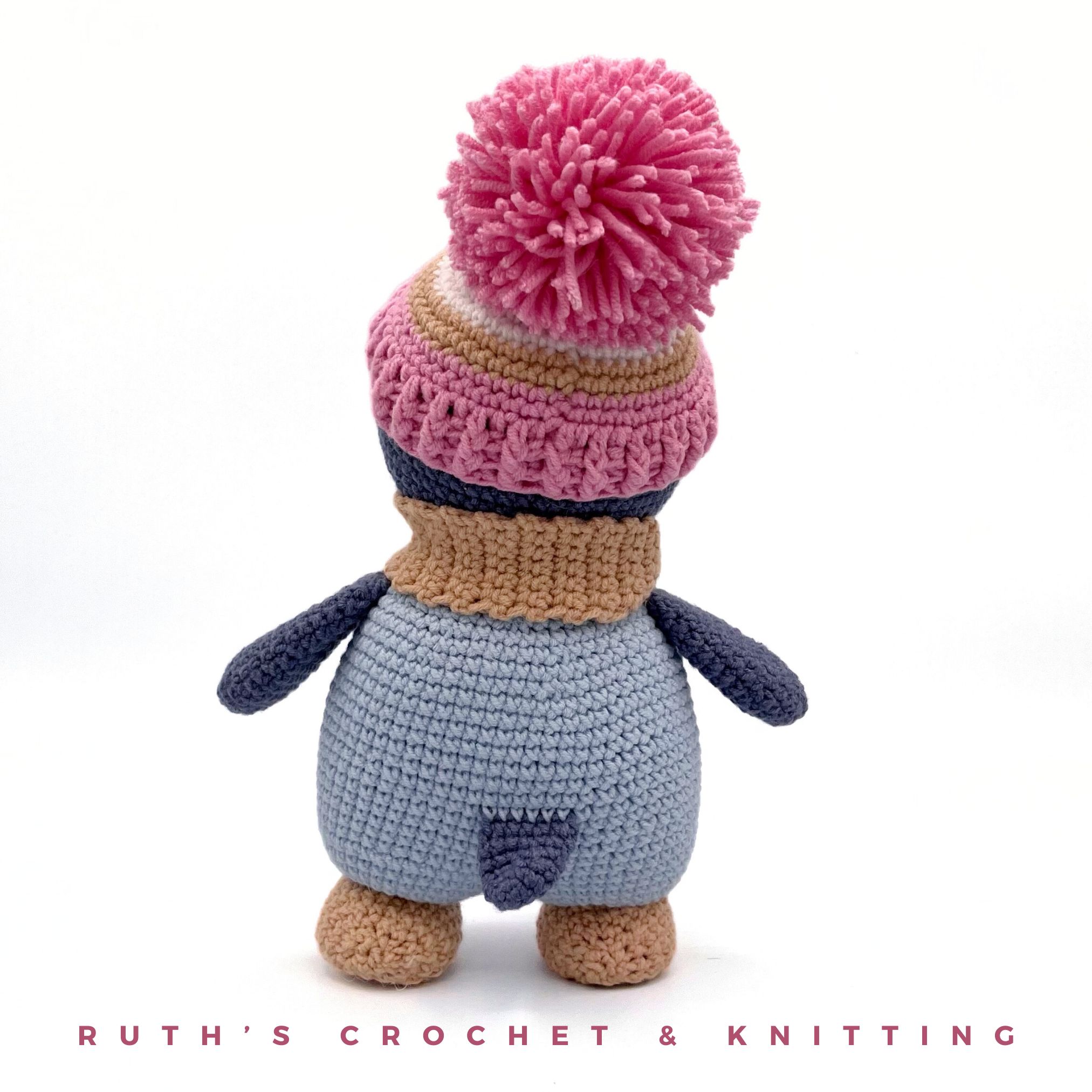 Crochet penguin toy – Handmade Eco-Friendly Plush with Pink Details for Babies & Nursery Gifts - Image 7