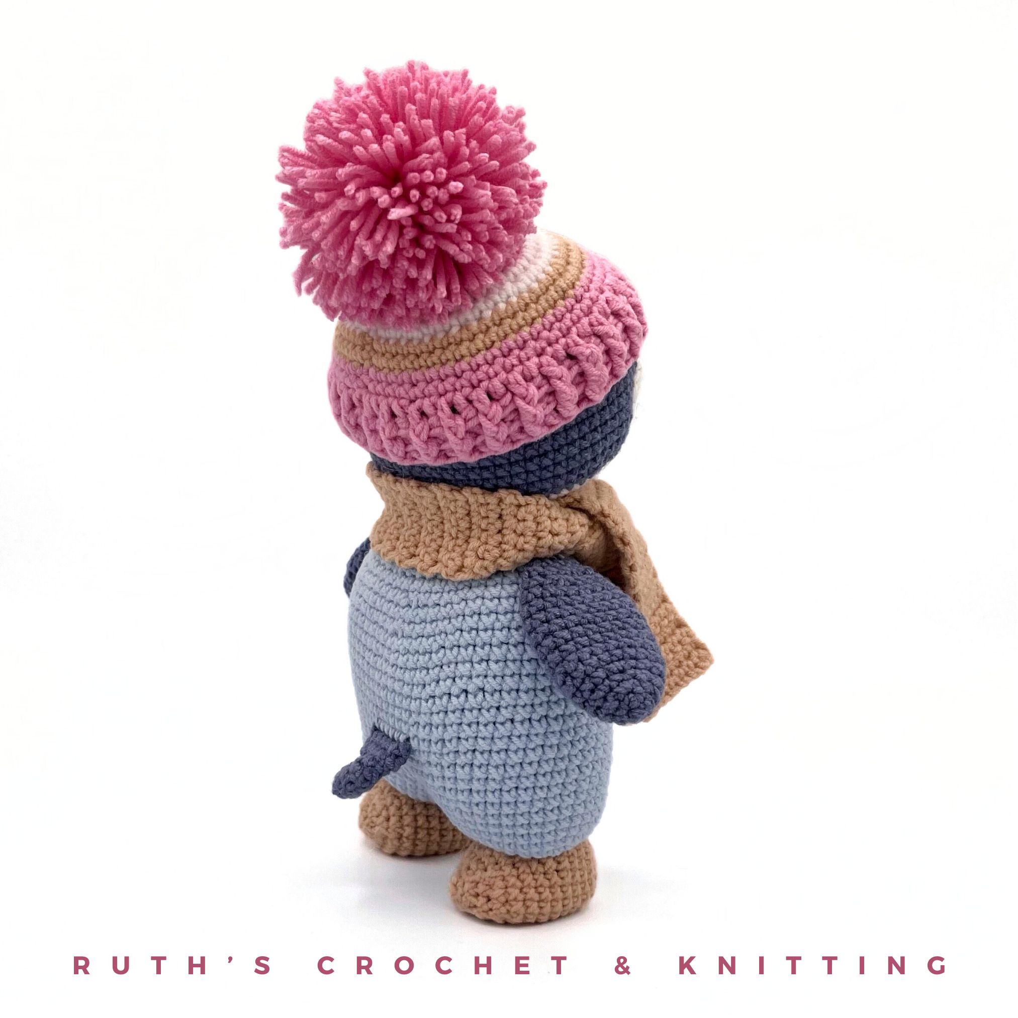 Crochet penguin toy – Handmade Eco-Friendly Plush with Pink Details for Babies & Nursery Gifts - Image 8
