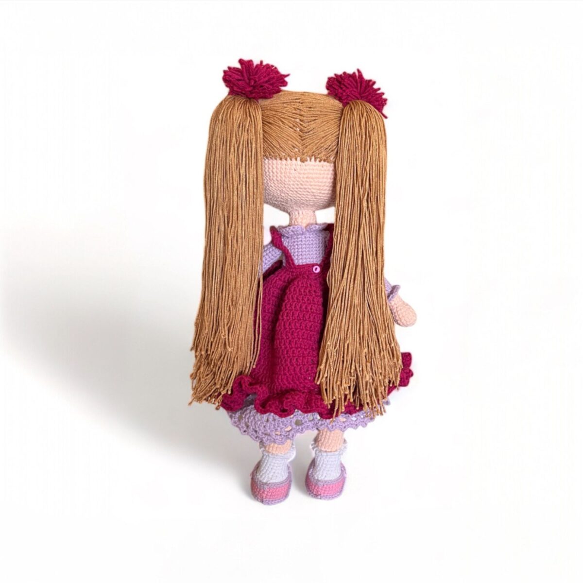 Crochet Amigurumi Doll with Ponytails & Removable Dress – 15 in / 38 cm – Cotton Blend – Collectible Doll - Image 12