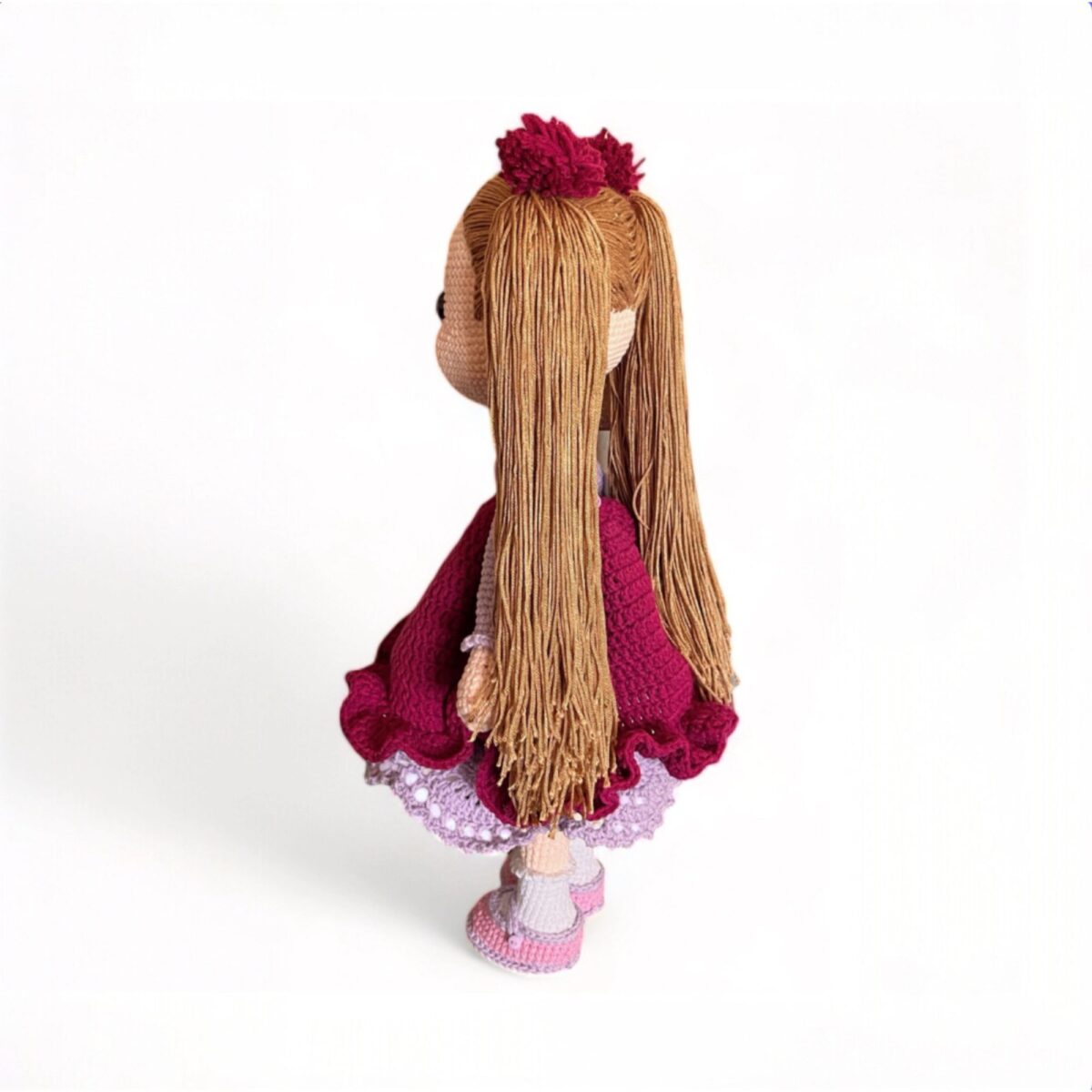 Crochet Amigurumi Doll with Ponytails & Removable Dress – 15 in / 38 cm – Cotton Blend – Collectible Doll - Image 13