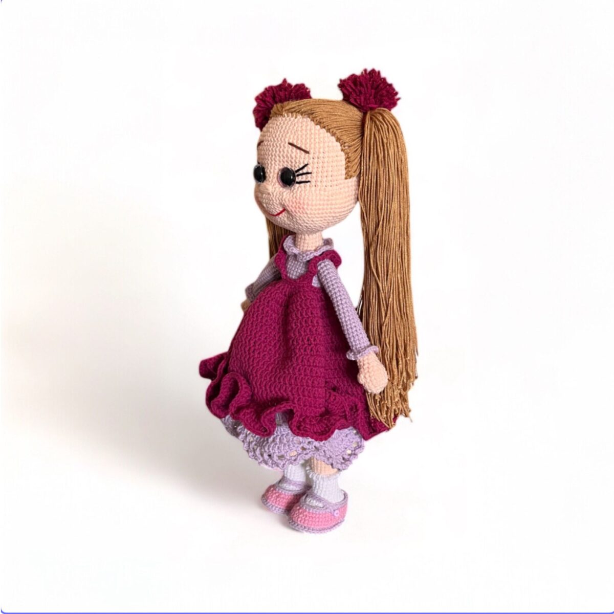 Crochet Amigurumi Doll with Ponytails & Removable Dress – 15 in / 38 cm – Cotton Blend – Collectible Doll - Image 11