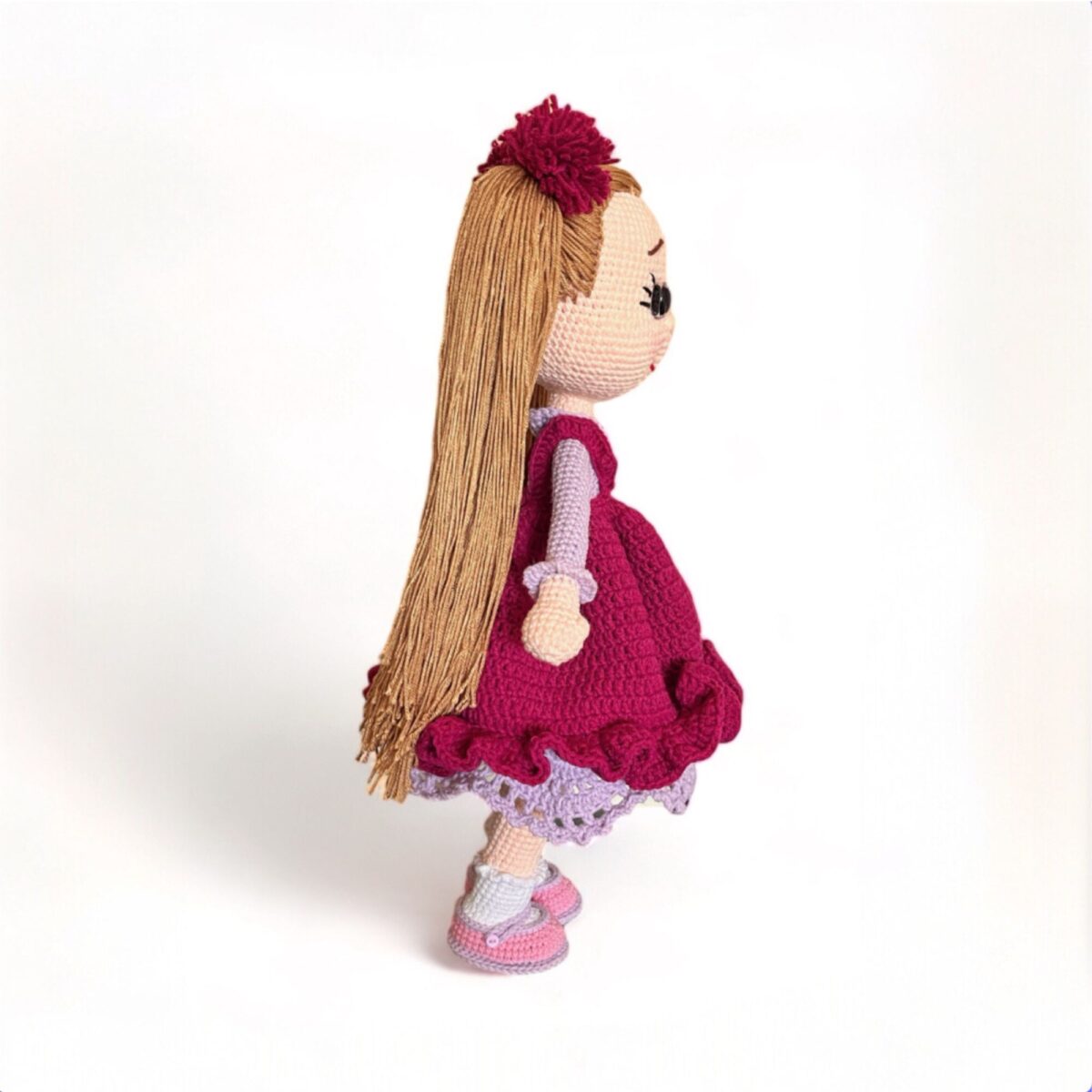 Crochet Amigurumi Doll with Ponytails & Removable Dress – 15 in / 38 cm – Cotton Blend – Collectible Doll - Image 9