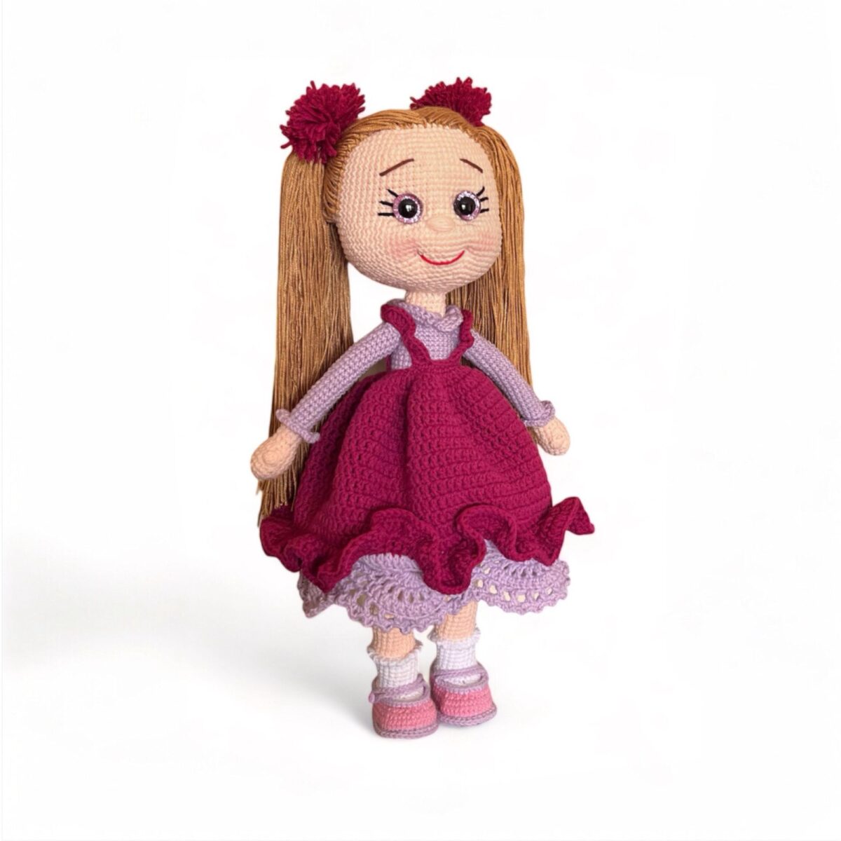 Crochet Amigurumi Doll with Ponytails & Removable Dress – 15 in / 38 cm – Cotton Blend – Collectible Doll - Image 8