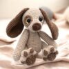 Handmade crochet dog plush amigurumi toy for nursery or kids room