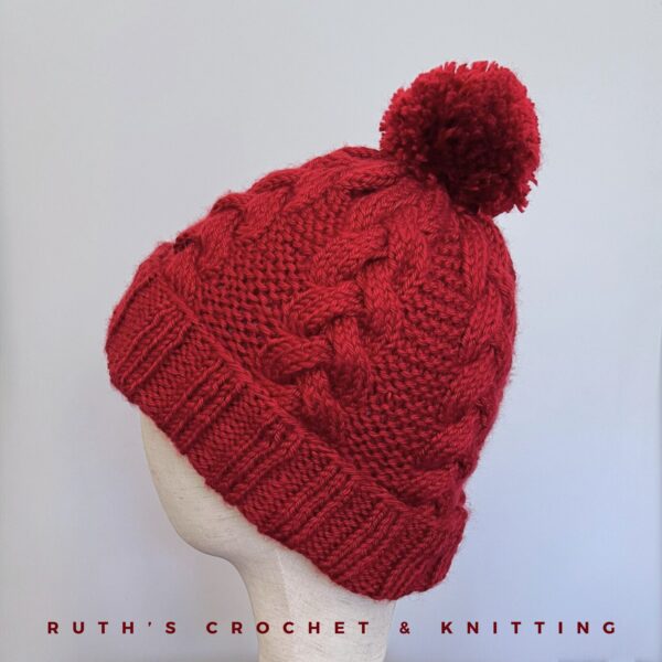 Gorro con pompón de hilo, trenzado - Imagen 4