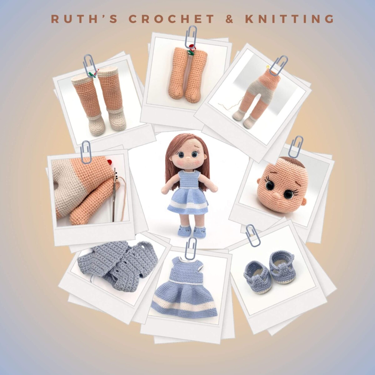 Amigurumi Crochet Doll Pattern PDF – 47-page PDF pattern (Letter size) – For Intermediate Skill Level – English & Spanish – DIY Soft Stuffed Tutorial – Sweet Ami - Image 6