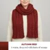 Bufanda tejida a dos agujas con trenzas en rojo otoñal – bufanda de invierno gruesa - Imagen 11