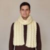 Handmade Cable Knit Off White Scarf – Braided Winter Scarf - Image 13