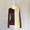 Handmade Cable Knit Off White Scarf – Braided Winter Scarf - Image 2
